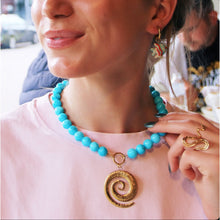 Afbeelding in Gallery-weergave laden, Natuurlijke stenen kralenketting xl - turquoise