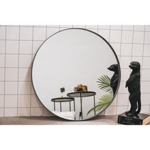 Afbeelding in Gallery-weergave laden, Spiegel - Ronde Wandspiegel - Metaal - Zwart - Ø60cm