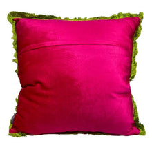 Afbeelding in Gallery-weergave laden, KUSSEN FUCHSIA GROEN MET FRANJES