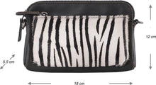 Afbeelding in Gallery-weergave laden, Crossbody Schoudertasje Van Zwart Leer Zebra
