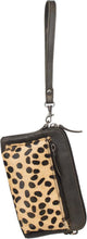 Afbeelding in Gallery-weergave laden, Crossbody Schoudertasje Van Zwart Leer Cheetah