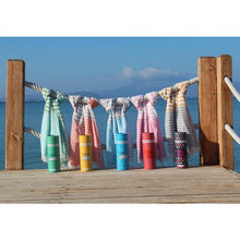 Afbeelding in Gallery-weergave laden, Towel to Go Bali Hammam Handdoek Turquoise / Blauw