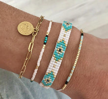 Afbeelding in Gallery-weergave laden, Surf Beads Bracelet – Emerald – Goud