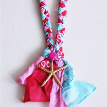 Afbeelding in Gallery-weergave laden, Gevlochten bandana ketting met zeester - roze/mint
