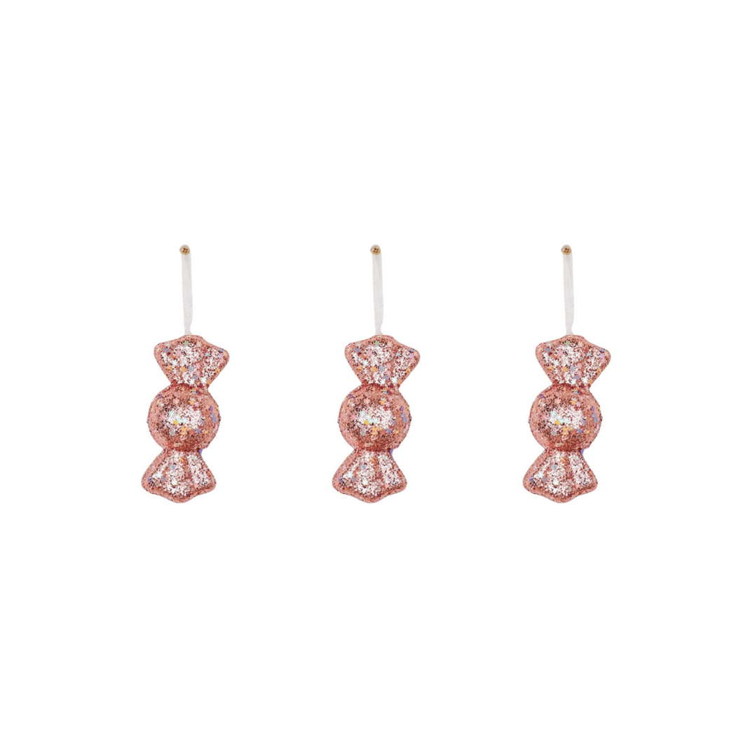 Xmas Hangers- 3 Toffee Candy Foam-Pink/ Disco Dip