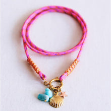 Afbeelding in Gallery-weergave laden, Surfketting met charmes - roze/oranje

