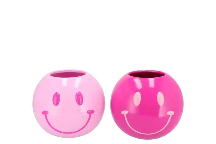 SMILEY FACE POT PINK/FUCHSIA