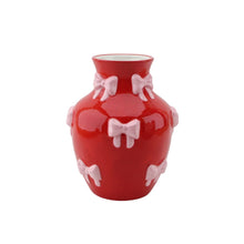 Afbeelding in Gallery-weergave laden, Vaas - Strikjes rood/roze
