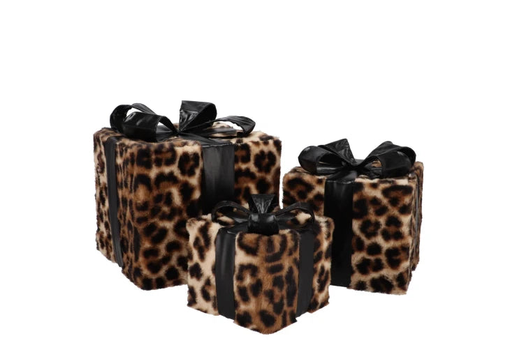 Sparkle giftbox leopard set van 3