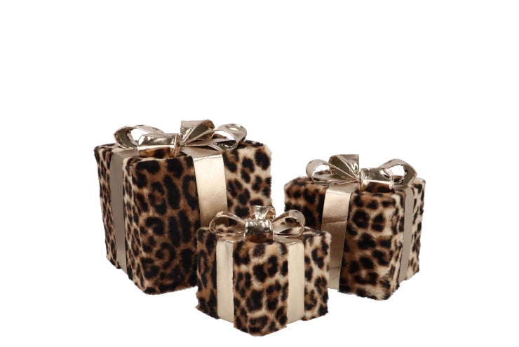 Sparkle giftbox leopard set van 3