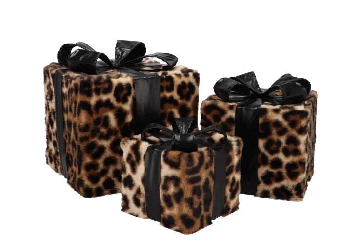Sparkle giftbox leopard set van 3