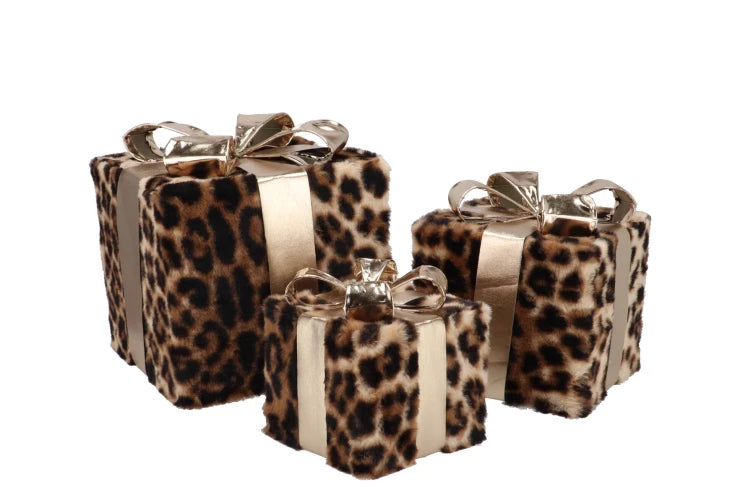 Sparkle giftbox leopard set van 3