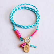 Afbeelding in Gallery-weergave laden, Surfketting met charmes - turquoise/roze

