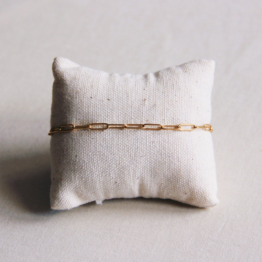 Stalen armband met D-ketting - goud
