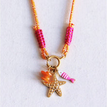 Afbeelding in Gallery-weergave laden, Surfketting met charmes - oranje/roze
