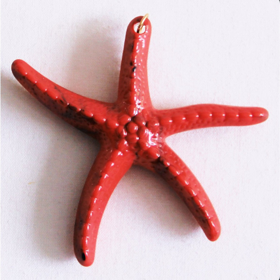 Starfish XL Charm - Rood (hanger voor XL kralen ketting)