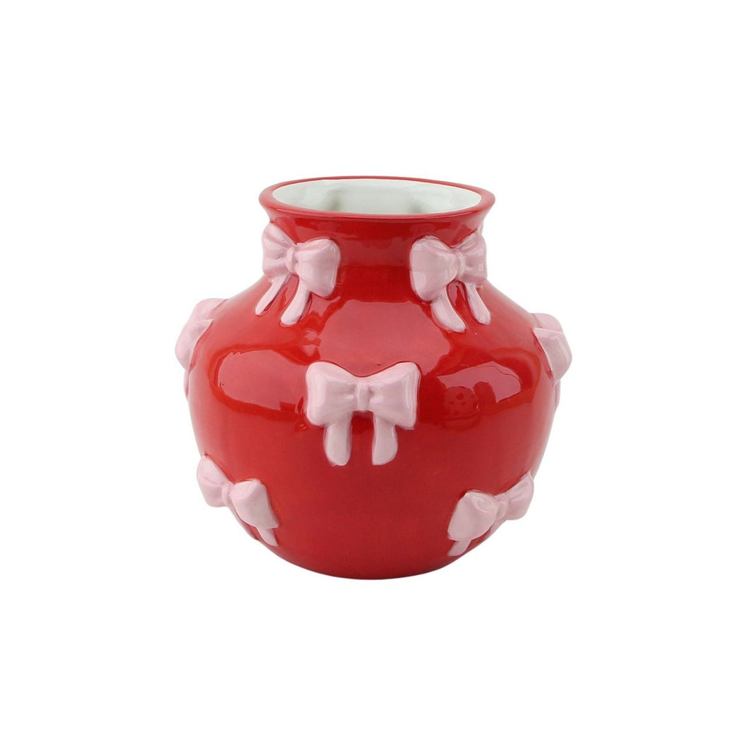Vaas - Strikjes - rood/roze