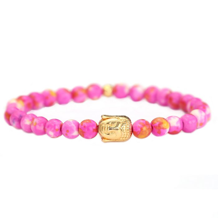 Love Ibiza Buddha armband pink gold stone