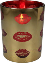 Afbeelding in Gallery-weergave laden, Windlicht goud met rode lippen
