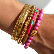 Afbeelding in Gallery-weergave laden, Love Ibiza Buddha armband pink gold stone
