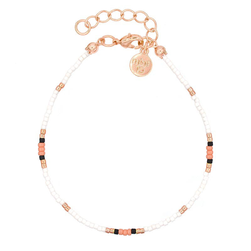 Surf Beads Bracelet – Coral – Roségoud