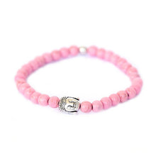 Afbeelding in Gallery-weergave laden, Love Ibiza Buddha armband pink stone silver
